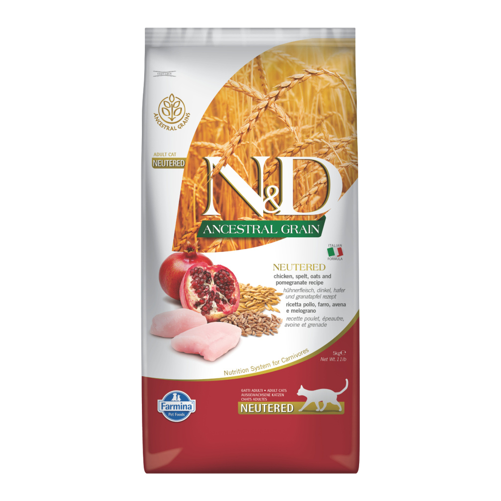 N&D Ancestral Grain Tavuklu ve Narlı Ata Tahıllı Kısırlaştırılmış Kedi Maması 1,5kg